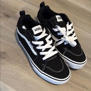 Vans Classic Black and White Canvas Shoes